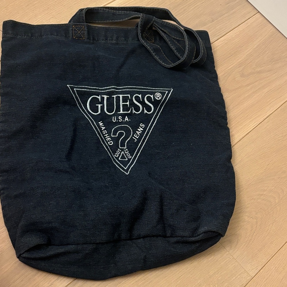 GUESS Dark Blue Denim Tote Bag